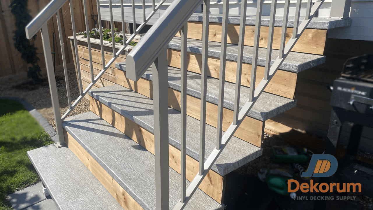 Vinyl wrapped stair treads